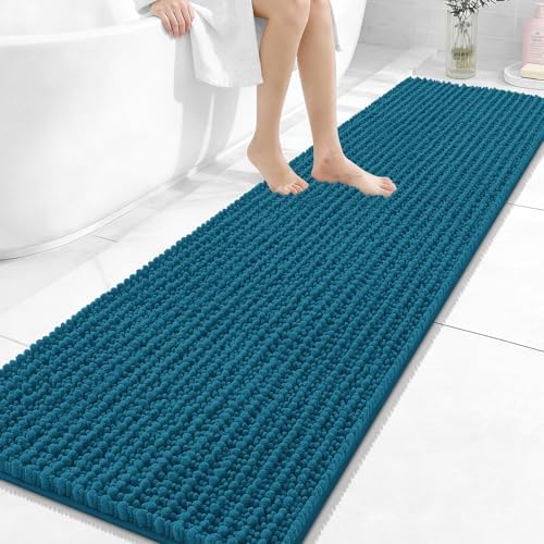 OLANLY Bathroom Runner Rugs 59x20, Thick Soft Absorbent Chenille Bath Rugs
