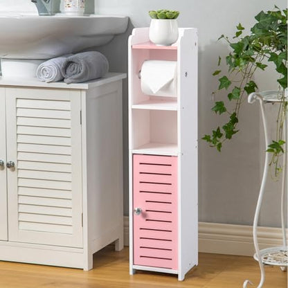 AOJEZOR Toilet Paper Holder Stand: Drill Free for Small Bathroom Renters