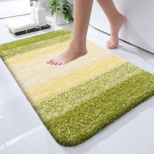 OLANLY Small Bathroom Rugs 24x16, Extra Soft Absorbent Microfiber Bath Rugs