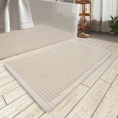 Upgraded Waffle Bath Mat Ultra Absorbent Non Slip Bathroom Mat, 24" x 36"