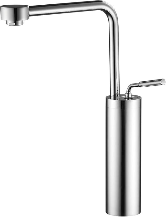 Vessel Sink Faucet Tall Bathroom Faucet Chrome - Solid Brass Bathroom Vanity Sink Faucet One Hole with Water Supply Hoses