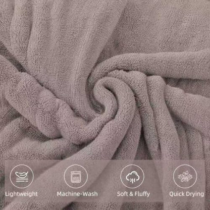 6-PCS Coral Fleece Microfiber Towel Set with Gold Stripes, Super Absorbent, Multiple Colors Available for Home, Bathroom, Hotel & Gym (6, Coffee Color)