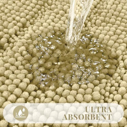 Bcoimo Small Bath Rug Mat,Chenille High Absorbent Beige Bathroom Floor Mats