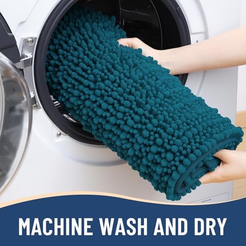 Arotive Toilet Rugs U-Shaped 24x20, Soft Absorbent Chenille Shaggy Bath Mat
