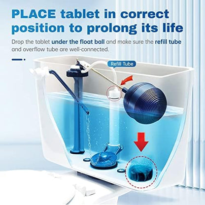 Vacplus Toilet Bowl Cleaner Tablets, 30 Pack, Auto Cleaning, Long-Lasting
