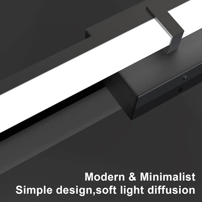 Tipace Black Modern 31.5 inch Bathroom Lights Over Mirror Vanity Lighting Wall Mounted Black Modern Vanity Light Fixtures 5500K