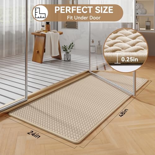 YDKGL Bathroom Rugs Non Slip, Extra Soft Absorbent Quick Dry Bath Mats, Foam Weave Texture Thin Bath Rugs Washable with Rubber Backing, 24" x 48“