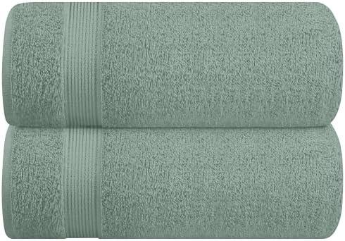 Belizzi Home Cotton 2 Pack Oversized Bath Sheet 35x70, Large Bath Sheet, Ultra Soft, Absorbent, Compact, Eco-Friendly, Recyclable, Quick Drying and Lightweight Towel - Jade