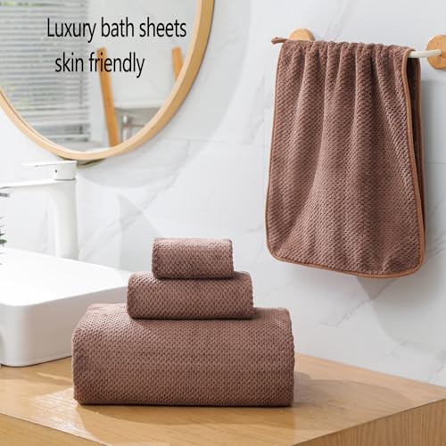 YTYC 39x78 Bath Sheets Set,Towels for Bathroom,Brown,6-Pieces