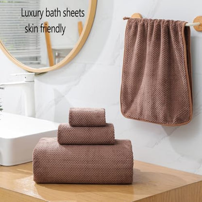YTYC 39x78 Bath Sheets Set,Towels for Bathroom,Brown,6-Pieces