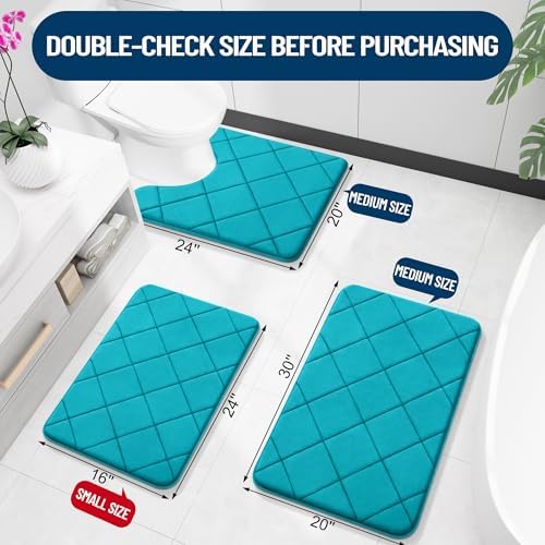 OLANLY Memory Foam Bath Mat 47x20, Ultra Soft and Absorbent Bathroom Rugs