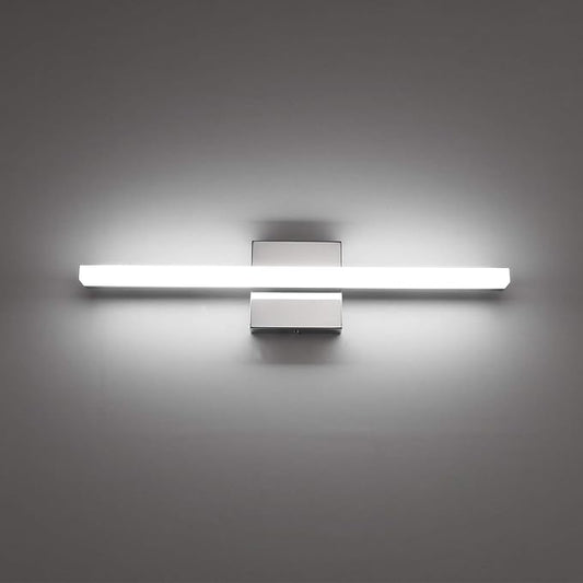 Combuh Modern Bathroom Light Fixtures Over Mirror, 16 Inch IP44 9W Chrome Vanity Light Bar for Bathroom, Wall Light Fixtures Cool White 6000K
