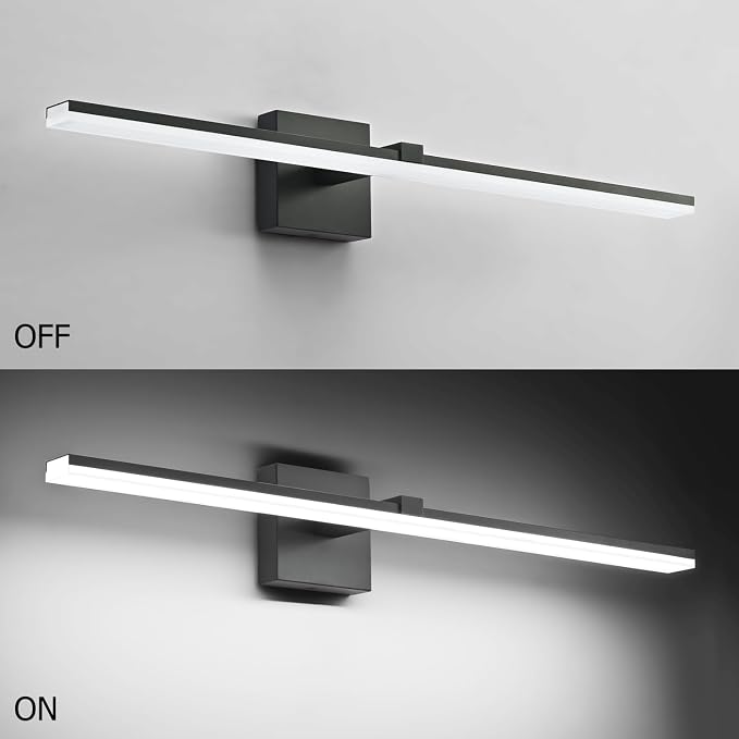 Black Bathroom Light Fixtures Modern Vanity Lights for Bathroom 24in LED Bath Lights Bar 5CCT Dimmable