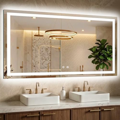 30x55 LED Bathroom Mirror with Lights, Lighted Vanity Mirror for Wall