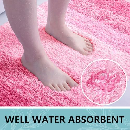 Arotive Microfiber Bathroom Rugs, Shaggy Soft and Absorbent Bath Rug, 24x24