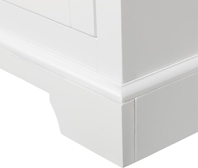 Teamson Home St. James Freestanding Floor Cabinet Bathroom Living Room Storage Organizer with 2 Doors 2 Adjustable Inner Shelves, White | 2 Doors, 2 Adjustable Inner Shelves, Bathroom Living Room Storage Organizer