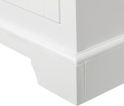 Teamson Home St. James Freestanding Floor Cabinet Bathroom Living Room Storage Organizer with 2 Doors 2 Adjustable Inner Shelves, White | 2 Doors, 2 Adjustable Inner Shelves, Bathroom Living Room Storage Organizer