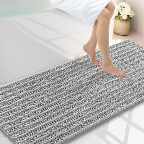 Smiry Bathroom Rugs 59X20, Extra Soft Rubber Backing Chenille Bath Mats