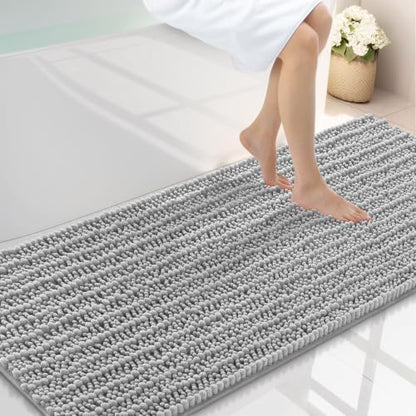 Smiry Bathroom Rugs 59X20, Extra Soft Rubber Backing Chenille Bath Mats