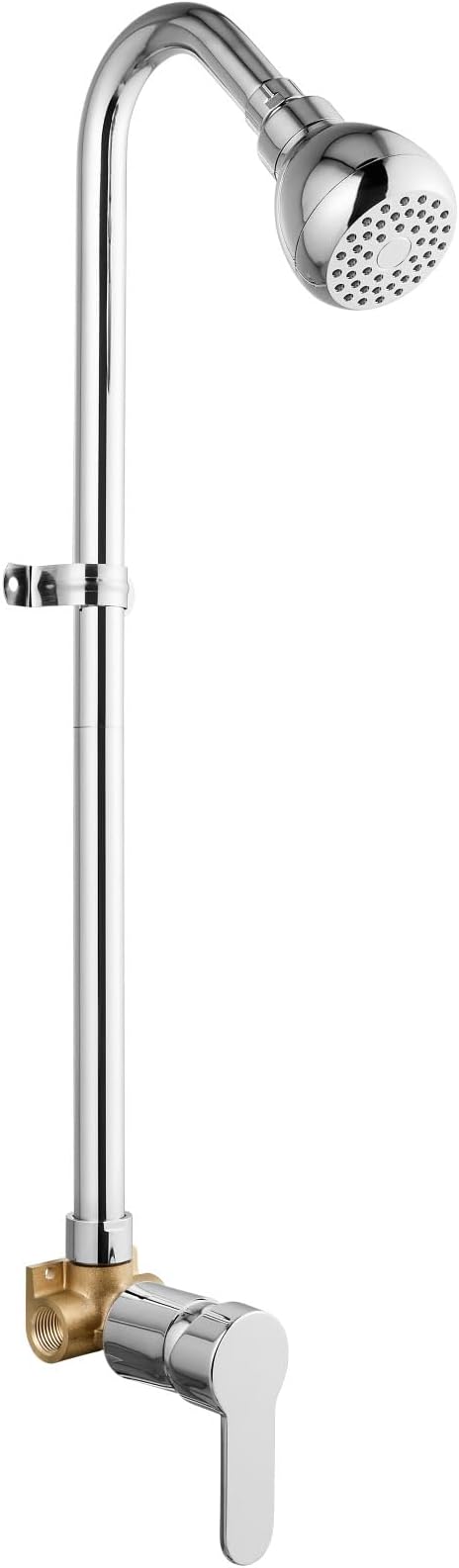 Outdoor Shower Kit,Outside Shower with Single Handle,Polish Chrome | Hot and Cold Outdoor Shower Fixtures,Stainless Steel,with Rotatable Shower Head,Easy Installation