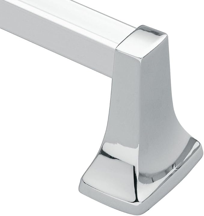 Moen Contemporary Chrome 24-Inch Bathroom Towel Bar, Wall Mounted Towel Hanger, 2224