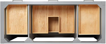 Alenza 54" Grey Bathroom Vanity with Sink, 1.5" Italian Carrara Marble Countertop, Rectangular Undermount Sink, 2 Soft Closing Doors, 5 Dovetail Drawers