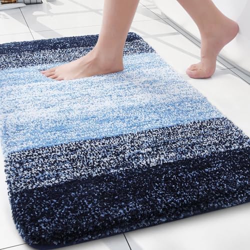 Arotive Microfiber Bathroom Rugs, Shaggy Soft Absorbent Bath Rug, 24x16