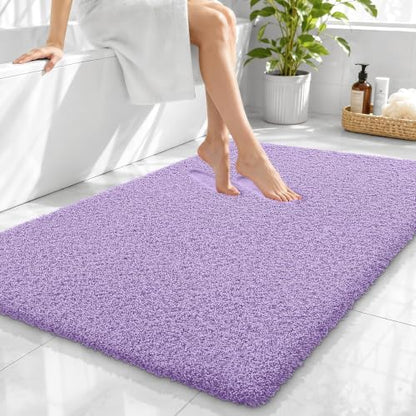 OLANLY Microfiber Large Bathroom Rugs 40x32, Ultra Soft Bath Mat, Lavender