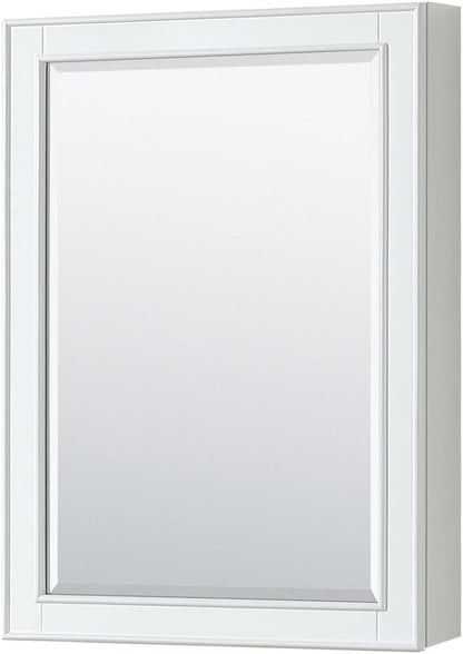 Wyndham Collection Deborah 80 inch Double Bathroom Vanity in White, White Carrara Marble Countertop, Undermount Square Sinks, and Medicine Cabinets