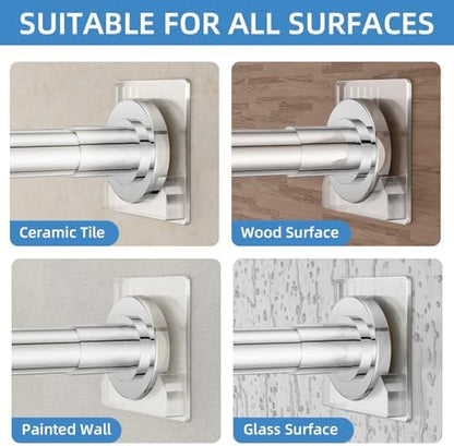 CorkLatta Chrome Adjustable Shower Curtain Rod 32 to 68 inch with 2 Holders