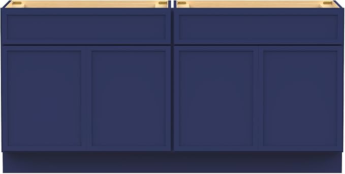78 Inch Bathroom Vanity Base Only, Double Vanity Cabinet with Soft Closing Door, 2ea 39 inch Cabinet, Without Top,Blue