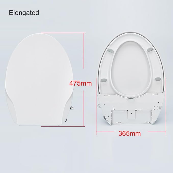 Non-Electric Bidet Toilet Seat, Elongated Fit with Quiet-Close Lid, Dual Nozzles for Rear & Feminine Wash, Easy DIY Installation