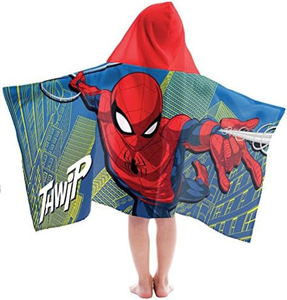 Marvel Spiderman Kids Hooded Towel 22 x 51 In Cotton Poncho for Kids