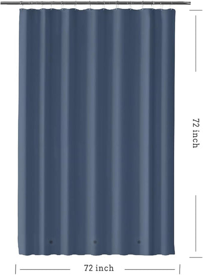 Dark Blue Shower Curtain Liner, 4G PEVA Shower Liner, Plastic Waterproof Shower Curtains, 72x72 inch with Grommet Holes 3 Magnetic Weights