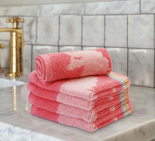 ORIGINAL KIDS Wash Cloth - 100% Cotton Set of 12 Washcloths - Pink Multi