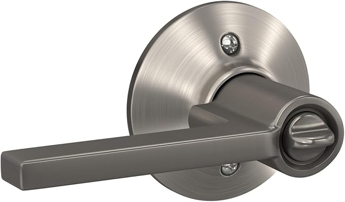 Schlage F51A LAT 619 Latitude Door Lever, Keyed Entry Lock, Satin Nickel