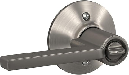 Schlage F51A LAT 619 Latitude Door Lever, Keyed Entry Lock, Satin Nickel