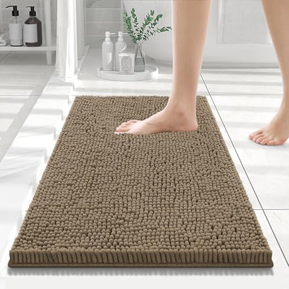 Smiry Bathroom Rugs 24X16, Luxury Chenille Extra Soft Absorbent Bath Mat
