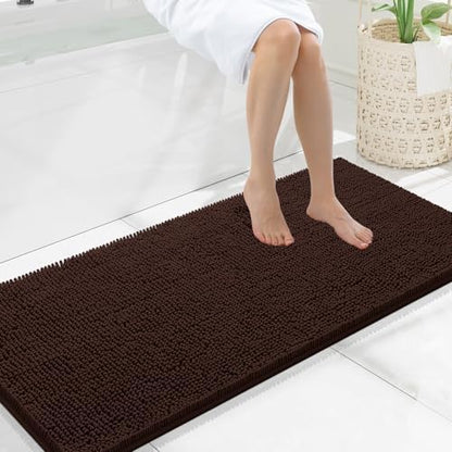 Smiry Bathroom Rugs 47X20, Luxury Chenille Extra Soft Absorbent Bath Mat