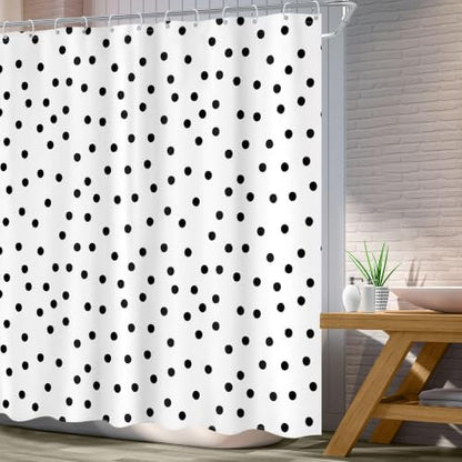 Polka Dot Shower Curtain Black White Modern Abstract Bathroom Curtain Sets