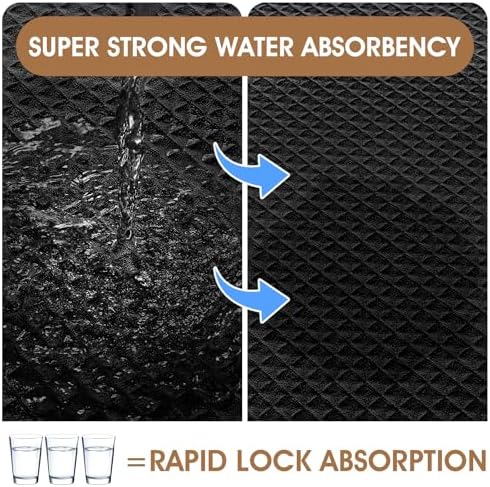 ACCUMTEK Memory Foam Bath Mat, Ultra Soft Absorbent Waffle Bathroom Rugs, Super Non-Slip PVC Backing Bath Rug Quick Dry, Machine Washable Rug for Tub, Shower, Home Decor Accessory, 24" x 17", Black