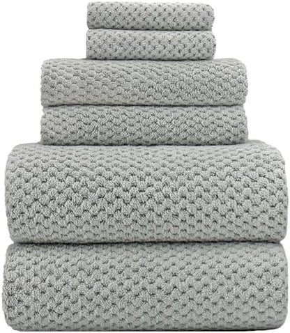 YTYC 39x78 Bath Sheets Set,Towels for Bathroom,Grey,6-Pieces