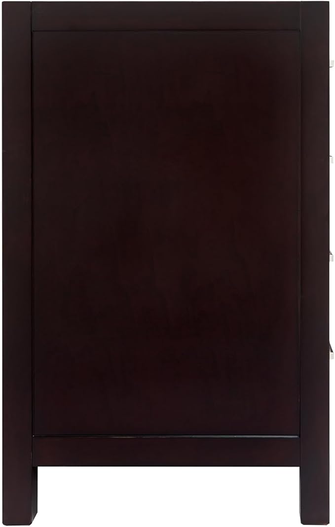 ARIEL Cambridge 66-inch Bathroom Vanity Base Cabinet,Solid Wood, 4 Soft Closing Doors, 6 Dovetail Drawers, Espresso