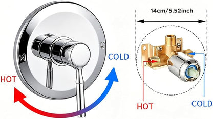 Chrome Shower Head and Faucet Set Complete with Valve Shower Fixtures with 6 Inch High Pressure Rain Shower Head Trim Kit for Standard Bathroom Upgrades - Regaderas Para Baño Modernas