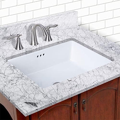 Miseno MNO1713RU 20" X 16" Rectangular Undermount Bathroom Sink with Rear Overflow - Bright White