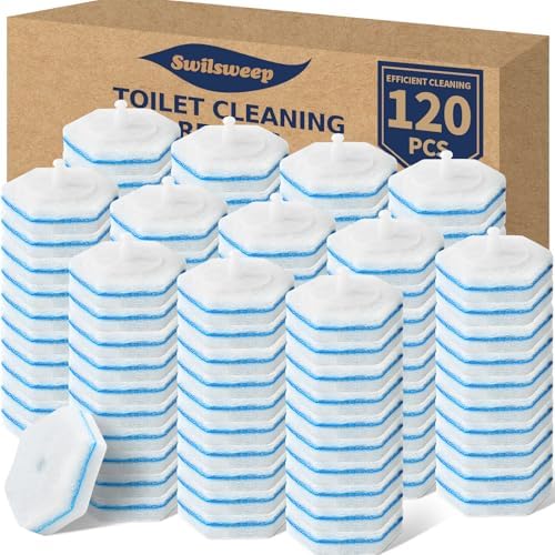 120 Count Toilet Bowl Wand Refills, Disposable Toilet Cleaner Refills, Disposable Wand Heads Compatible with Clorox and The Most Toilet Brushes