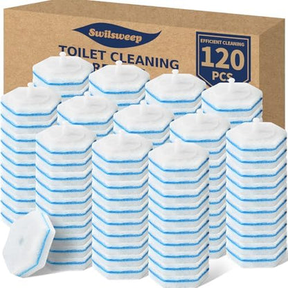 120 Count Toilet Bowl Wand Refills, Disposable Toilet Cleaner Refills, Disposable Wand Heads Compatible with Clorox and The Most Toilet Brushes
