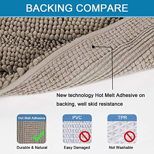 H.VERSAILTEX Bathroom Rugs Bath Mat Runner Rug Non Slip Kitchen Rug Extra Long Bath Rug Runners Oversized 59" x 20" Absorbent Washable Dry Fast Plush Area Rug for Bathroom/Bedroom - Taupe