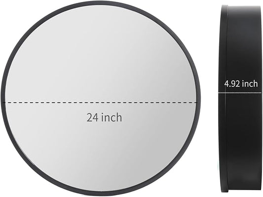Movo Medicine Cabinet Round 24 Inch x 24 Inch Bathroom Cabinet Mirror, Circular Storage Cabinet Surface Mounted
