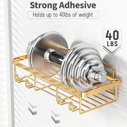 Liuoud 10 Pack Shower Caddy for Inside shower, Brite Gold Bathroom Storage